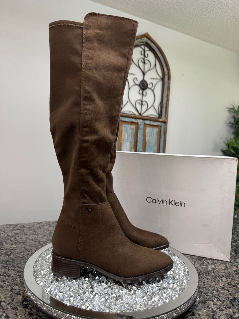 Calvin Klein Tall chocolate Brown Over-the-Knee Boots NEW 8